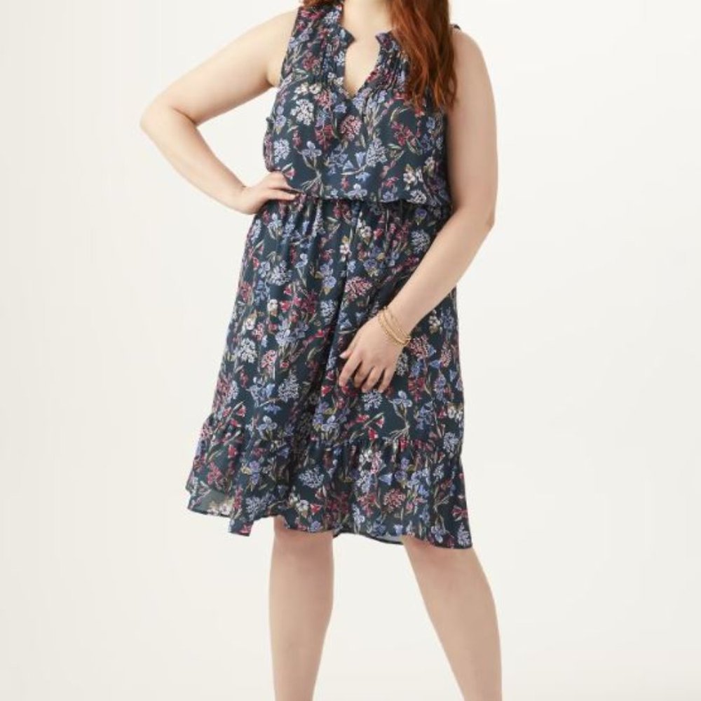 East Adeline / Dia & Co Sleeveless Floral Dress NWT